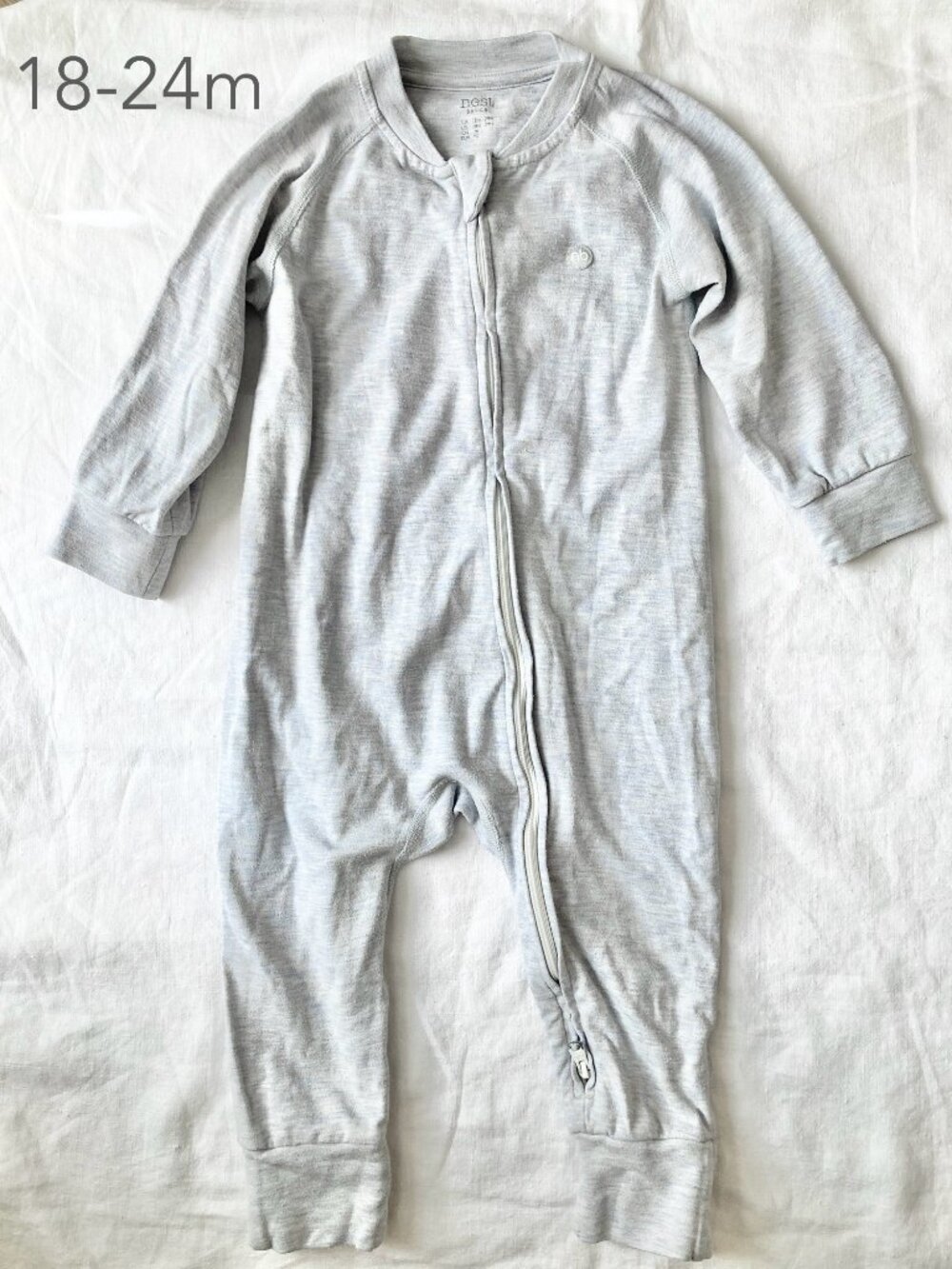 (🎨$3 PLAY) Nest Designs 18-24 Months Toddler Blue Zip Sleeper Footies
